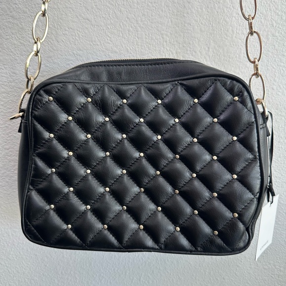 Uterque Black Quilted Chain Shoulder Bag NWT - Picture 1 of 7